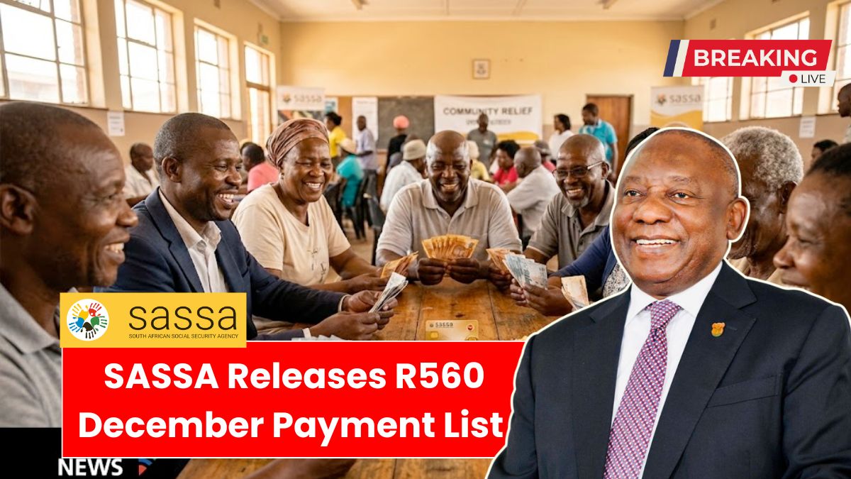 SASSA Releases R560 December Payment List
